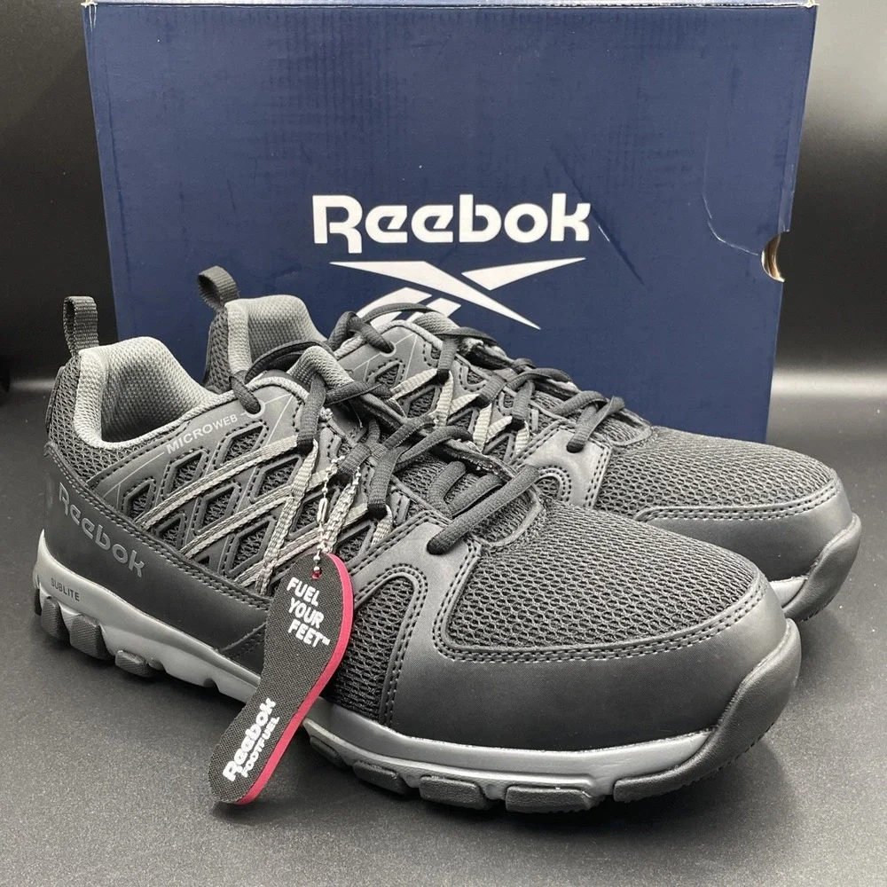 Reebok‎ Sublite Work Men's Athletic Work Steel Safety Toe Shoe RB4016 Size 9.5M
